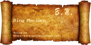 Bing Mariann névjegykártya